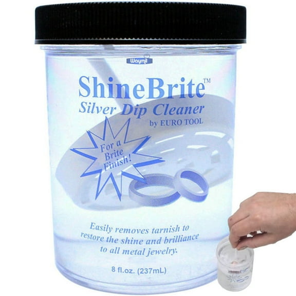 Shinebrite Jewelry Silver Dip Cleaner Remove Tarnish & Oxidation, Also For Gold