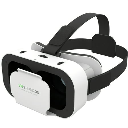 Shinecon 3D VR Glasses Headset for Smartphone, Adjustable Straps, Comfort Foam Padding & Large Lenses, Immersive Virtual Reality Experience, No Battery Required