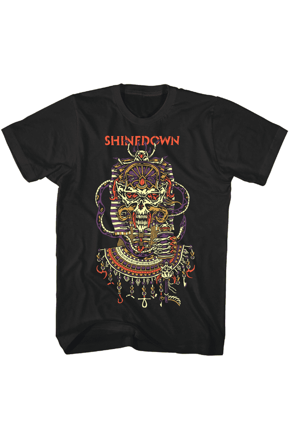 Shinedown Men's Planet Zero Skull T-Shirt Black Large | Officially Licensed Merchandise