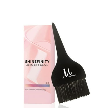 Shinefinity 08/38 Light Blonde Gold Pearl Zero Lift Glaze Demi Permanent Gel Cream Hair Color 2 oz and M Hair Designs Tint Brush (Bundle 2 items)