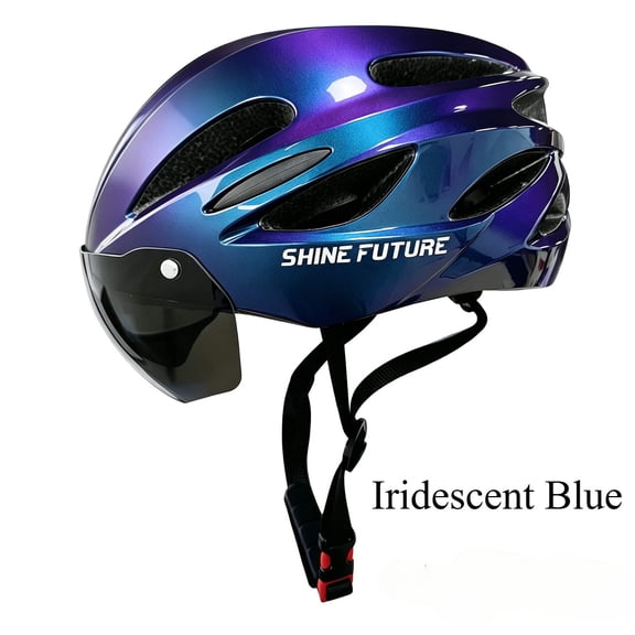 Shinefuture Adult Bike Helmet with LED Light & Goggles