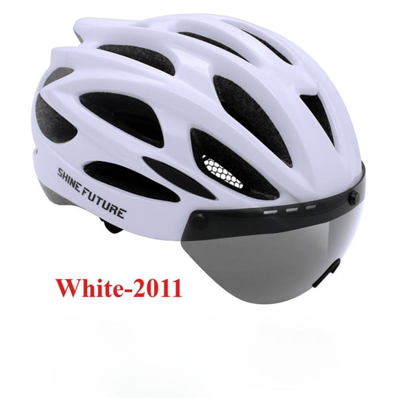 Shinefuture Adult Bike Helmet with LED Light & Goggles
