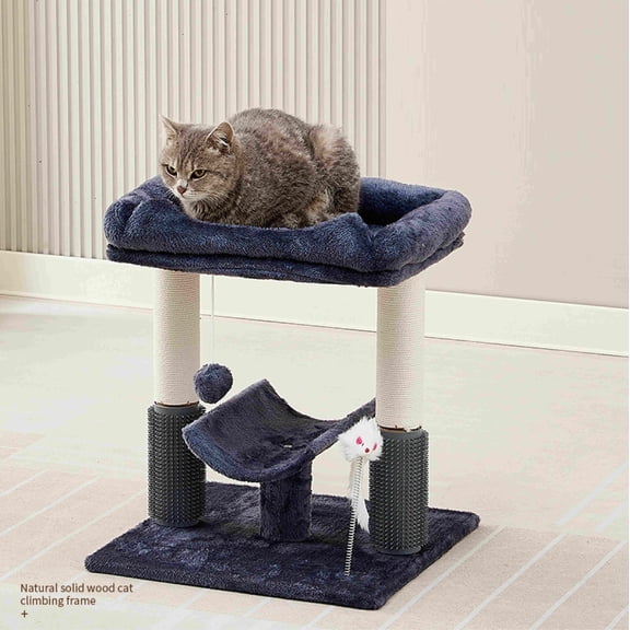 Shinegro Pet furniture,Cat Tree Tower for Indoor Cats, Tall Cat Scratching Post with Large Bed for Maine Coon Big Cats, Sisal Cat Scratcher with Soft Perch & Hammock-Gray