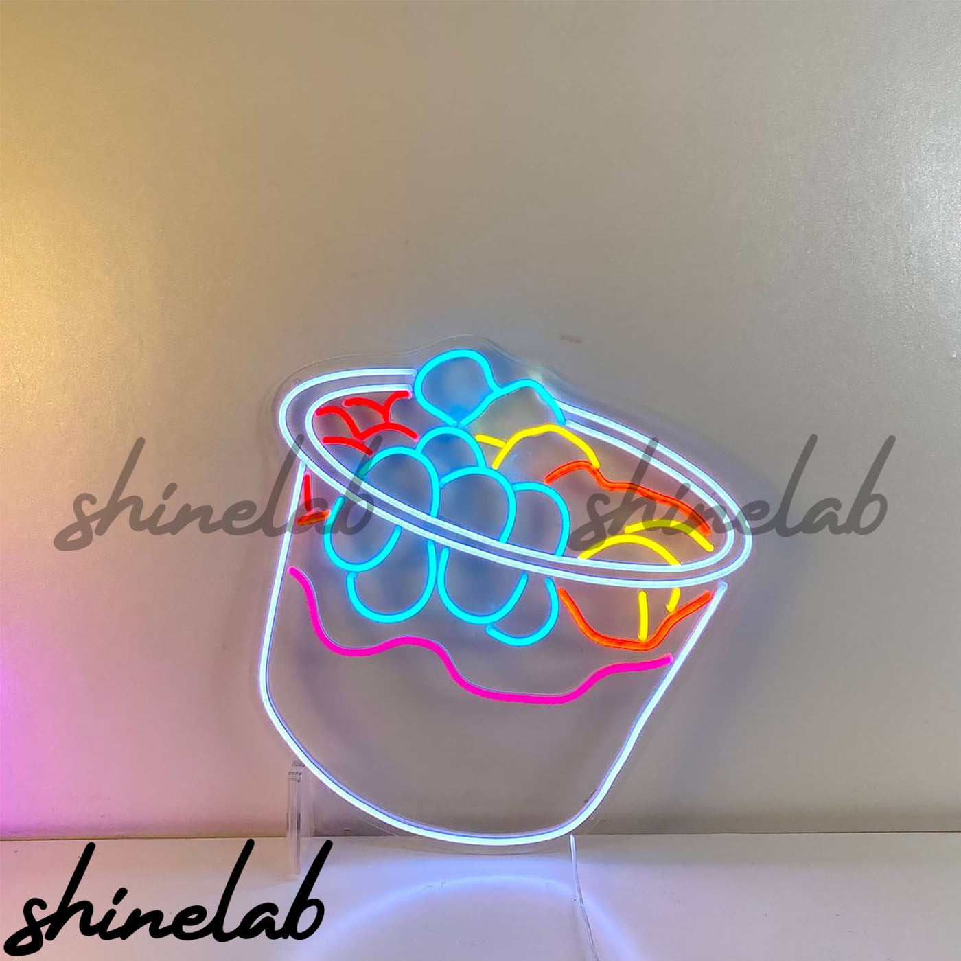 Shinelab Acai Bowl Neon Sign, Dessert Shop Decor, Smoothie Neon Sign ...