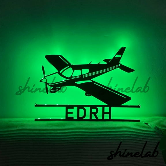 Shinelab Airplane LED Wall Art, Custom Flight Metal Sign, Minimalist Airplane Home Decor 8973