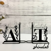 Shinelab Alphabet Metal Bookends DNA Double Biology Name Bookend Gift, Art Bookshelf Decor 5639