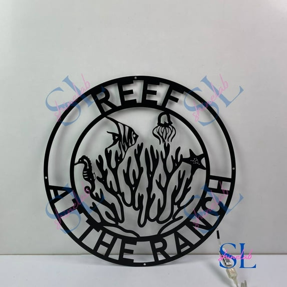 Shinelab Aquarium Reef Metal Sign, Coral Reef Sign, Reef Ocean Led Sign, Aquarium Room Wall Art Decor, Aquarium House Wall Decor 3710