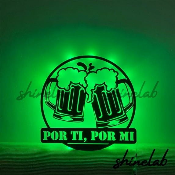 Shinelab Beer Bar Metal Sign, Custom Bar Club Name LED Wall Art, Shop n Home Decor 8153