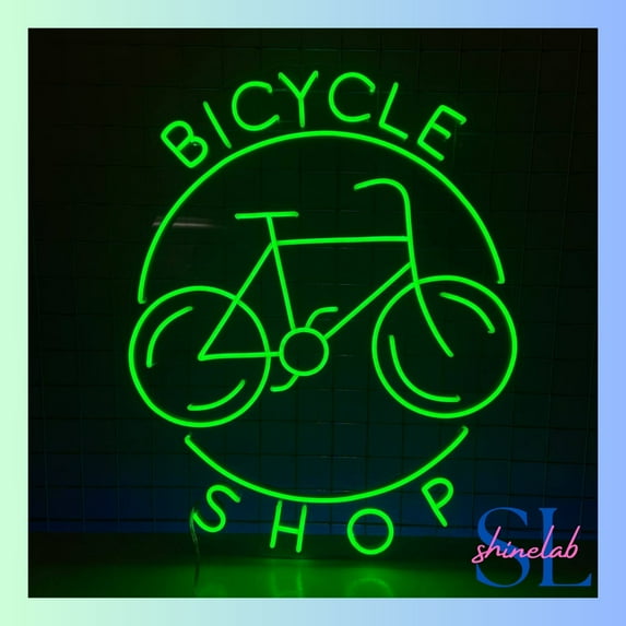 Shinelab Bicycle Shop Neon Sign, Mountain Bike Wall Art Light, Bicycle Store Home Wall Decor 0981