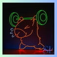 thumbnail image 1 of Shinelab Capybara Weightlifting Neon Sign, Capybara Barbell Wall Art Light, Gym Home Wall Decor 01017, 1 of 4