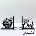 thumbnail image 1 of Shinelab Chef Metal Bookends Custom Chef Name Bookend Gift, Cooking Desk Bookshelf Decor 6647, 1 of 3