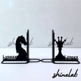 thumbnail image 1 of Shinelab Chess Metal Bookends Custom Chess Player Name Bookend Gift, Sport Desk Bookshelf Decor 6152, 1 of 3