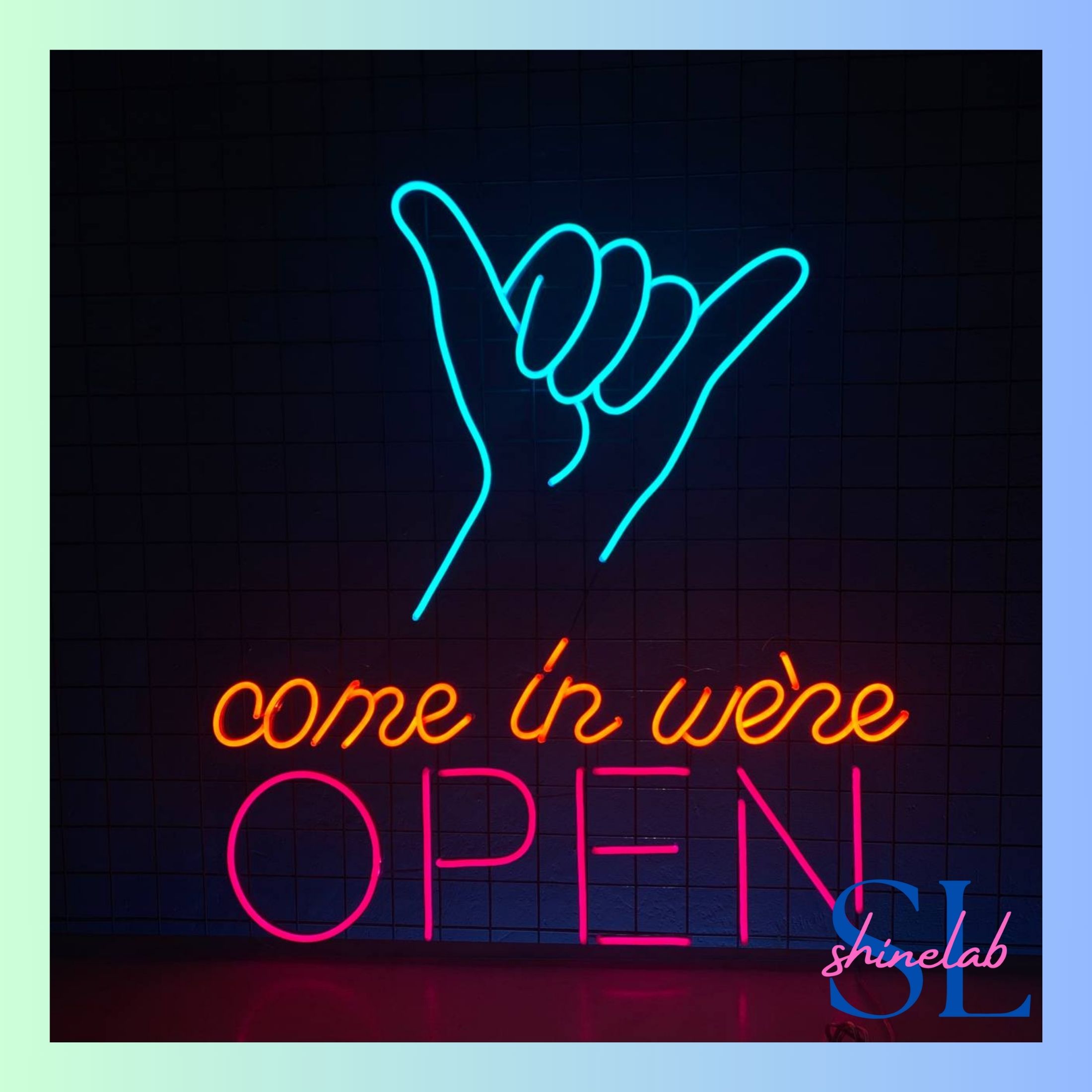 Shinelab Come In We're Open Neon Sign, Open Welcome Wall Art Light, Custom Text Open Wall Decor 01037