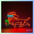 thumbnail image 1 of Shinelab Dachshund Drinking Neon Sign, Funny Dog Wall Art Light, Pet Home Wall Decor 01087, 1 of 4