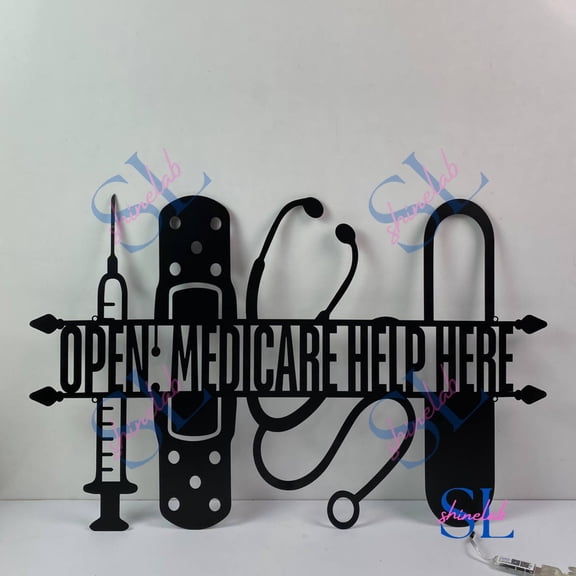 Shinelab Doctor Metal Sign, Doctor Metal Wall Art LED Light, Hospital Clinic Decor, Nurse Sign, Stethoscope Metal Sign Gift for Doctor Nurse 4030