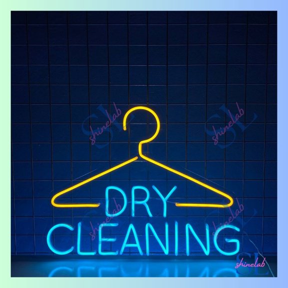 Shinelab Dry Cleaning Neon Sign, Laundry Open Led Light, Laundry Clothing Led Light Wall Decor 2436