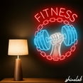 thumbnail image 1 of Shinelab Dumbbell Neon Sign, Gym Wall Decor, Workout Room LED Light, Man Cave Decor 15645, 1 of 3