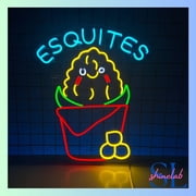 Shinelab Esquites Mexican Neon Sign, Street Corn Wall Art Light, Mexican Restaurant Wall Decor 01112