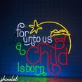 thumbnail image 1 of Shinelab For Unto Us a Child Is Born Neon Sign, Nativity LED Decor, Christmas Neon Sign, 1 of 4