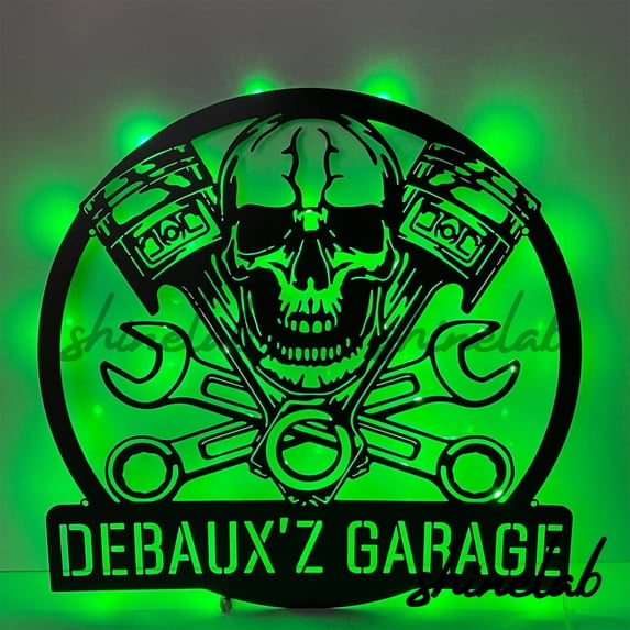 Shinelab Garage Metal Sign LED Wall Art, Custom Garage Art Wall Decor Gift 11313