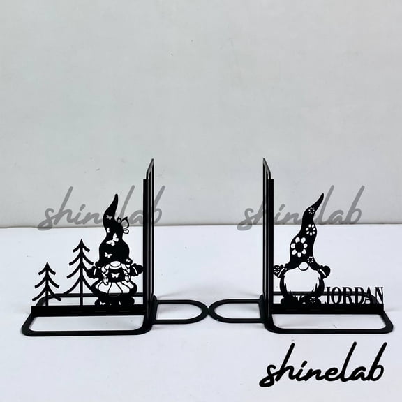 Shinelab Glowneon Metal Bookends Custom Reader Name Bookend Gift, Personalized Bookshelf Animal Decor 6827