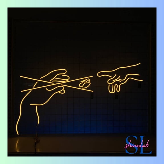 Shinelab Hand With Sushi Neon Sign, Japan Sushi Wall Art, Japanese Restaurant Wall Decor 0200