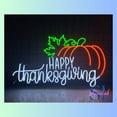 thumbnail image 1 of Shinelab Happy Thanksgiving Neon Sign, Pumpkin Wall Art Light, Thanksgiving Home Wall Decor 01139, 1 of 4