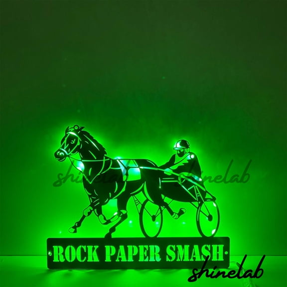Shinelab Harness Racing Metal Sign, Custom Horse Racing Wall Art, Equestrian Home Decor 13220