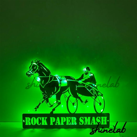 Shinelab Harness Racing Metal Sign, Custom Horse Racing Wall Art, Equestrian Home Decor 13220