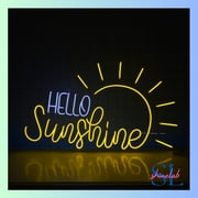 Shinelab Hello Sunshine Neon Sign, Sunshine Bright Wall Art, Sun Home Wall Decor 0219