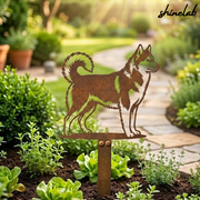 Shinelab Husky Dog Metal Garden Stake, Dog Yard Decor, Gift For Husky Lovers