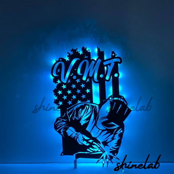 Shinelab Ironworker Metal Sign, Custom Industrial Wall Art, Construction Workers Gift 13220