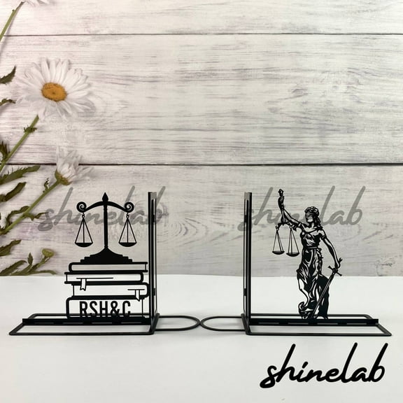 Shinelab Lawyer Metal Bookend Legal Profession Name Bookend Gift for Legal Offices, Table & Bookshelf Decor 5387