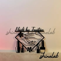 Shinelab Nail Salon Metal Sign, Custom Name Salon LED Wall Art, Shop n Home Decor 8693