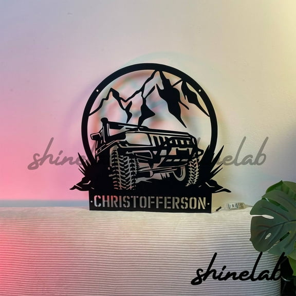 Shinelab Offroad Car Metal Sign LED Wall Art, Custom SUV Sport Utility Vehicle Wall Decor 10013