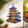 thumbnail image 1 of Shinelab Pagoda Metal Wall Art, Fire Roasted Japanese Garden Decor, Zen Wall Hanging, 1 of 4