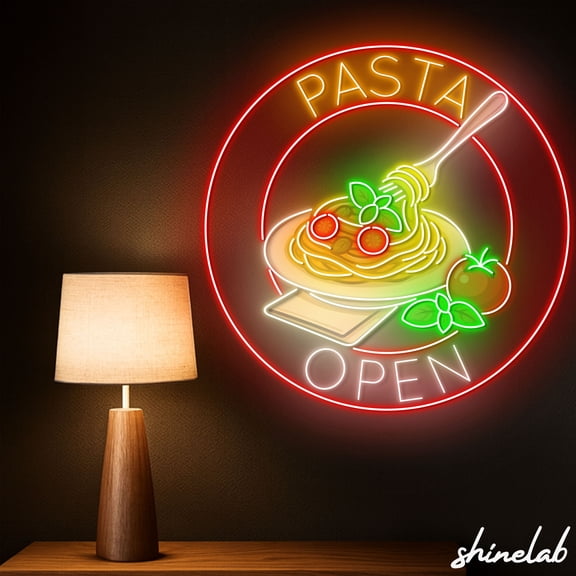 Shinelab Pasta Neon Sign, Italian Restaurant Decor, Kitchen Food LED Light 15885