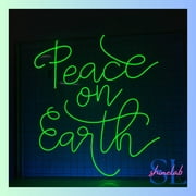 Shinelab Peace On Earth Neon Sign, Custom Quote Wall Art Light, Text Home Wall Decor 01289