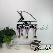 Shinelab Pole Vaulting Custom Medal Hanger, Pole Vaulter LED Light Wall Art Decor Metal Sign, Sport Award Display 7753