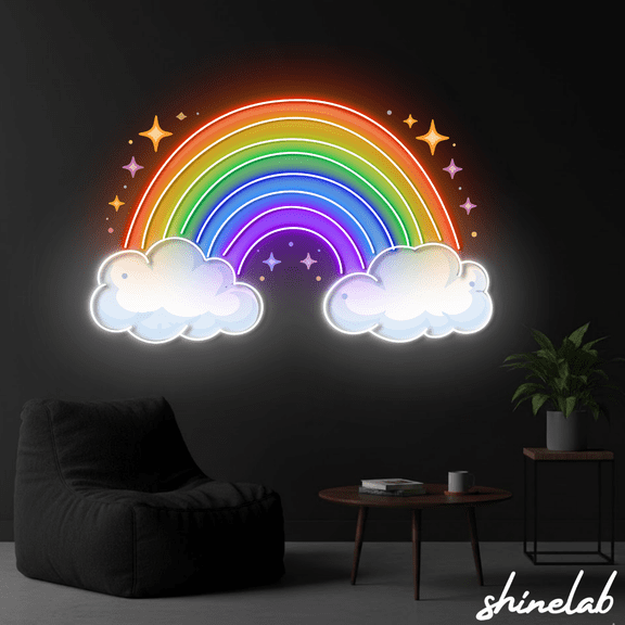 Shinelab Rainbow Neon Sign, Home Wall Decor, Cloud Led Light