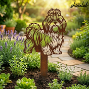 Shinelab Shih Tzu Dog Metal Garden Stake, Pet Garden Art, Gift For Dog Lovers