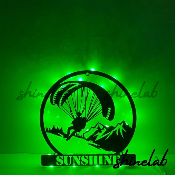 Shinelab Skydiving Metal Sign LED Wall Decor, Custom Skydive Player Personalized Gift 11933