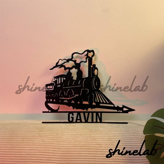 Shinelab Steam Engine Train Locomotive Metal Sign LED Wall Art, Custom Wall Decor Home 10273