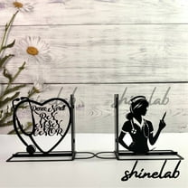 Shinelab Stethoscope Metal Bookends, Themed Book Holder, Table Bookshelf Decor 5270