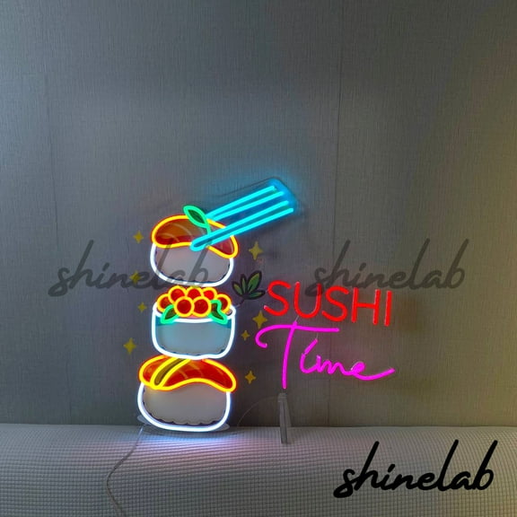 Shinelab Sushi Neon Sign LED Light for Restaurant, Kitchen, or Home Decor 14120