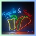 thumbnail image 1 of Shinelab Tequila And Tacos Neon Sign, Tequila Wall Art, Mexican Tacos Restaurant Wall Decor 0403, 1 of 4