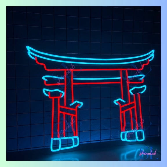 Shinelab Torii Gate Neon Sign, Japanese Torii Gate Led Light, Torii Gate Home Decor 2180
