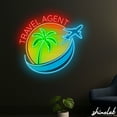 thumbnail image 1 of Shinelab Travel Agent Neon Sign, World Map Compass Decor, Vacation Planner LED Wall Art 16005, 1 of 3