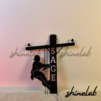 Shinelab US Lineman Metal Sign, Custom Name Lineman LED Wall Art, Office Home Decor 8873