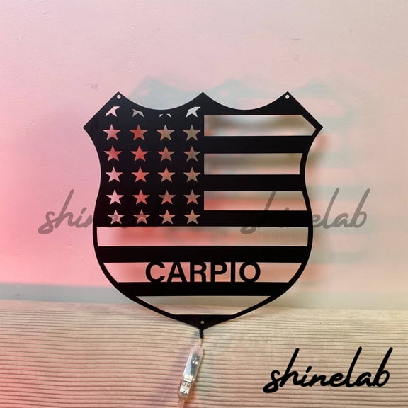 Shinelab US Lineman Metal Sign LED Wall Art, Custom Lineman Wall Decor Home Office 10333